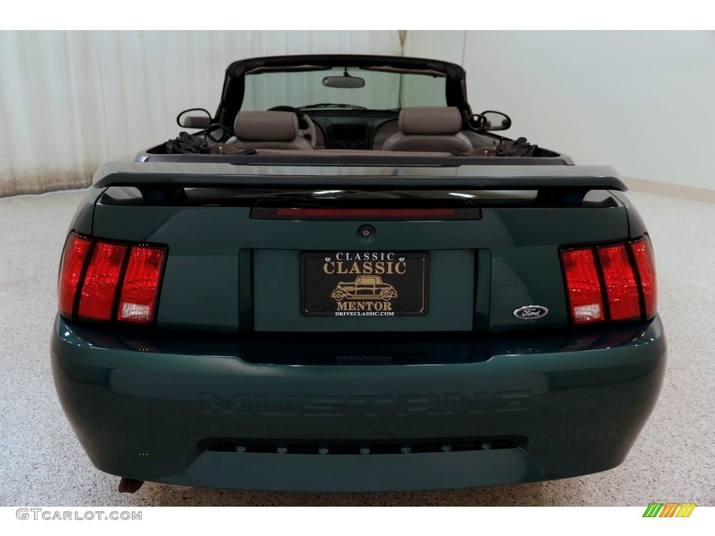 2002 Mustang V6 Convertible - Tropic Green Metallic / Medium Graphite photo #17