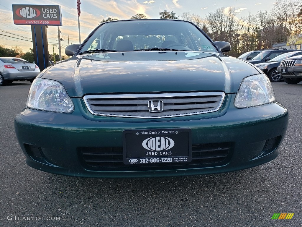 1999 Civic LX Sedan - Clover Green Pearl / Gray photo #2