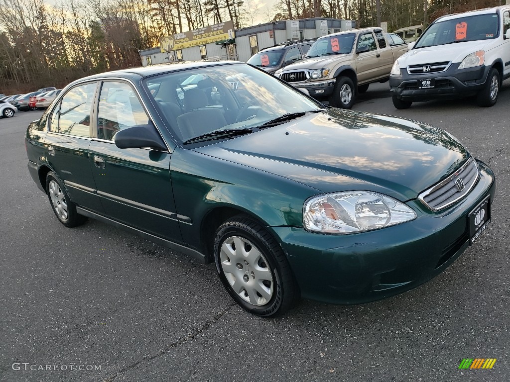 1999 Civic LX Sedan - Clover Green Pearl / Gray photo #3