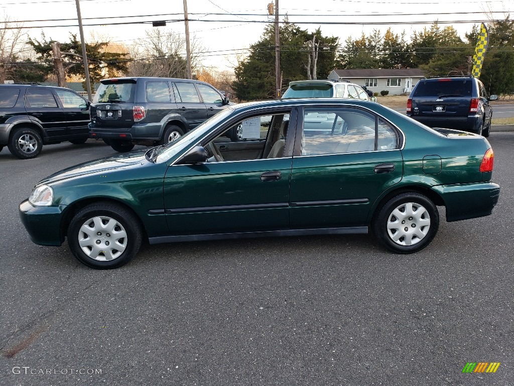 1999 Civic LX Sedan - Clover Green Pearl / Gray photo #4