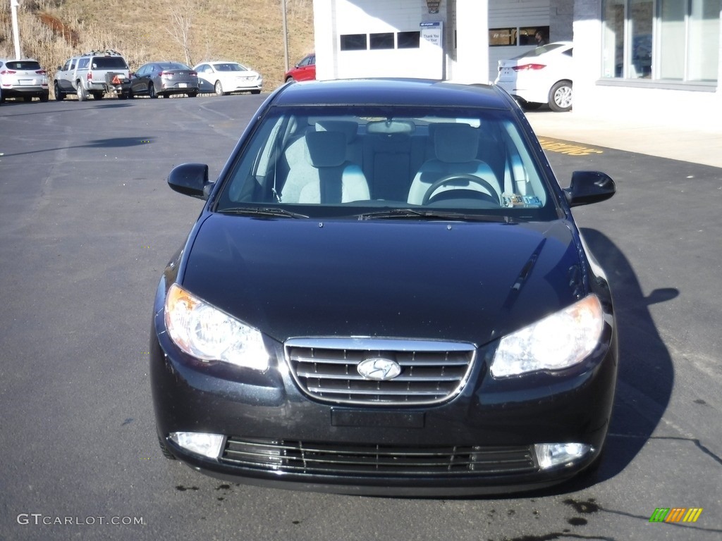 2008 Elantra GLS Sedan - Black Pearl / Gray photo #4