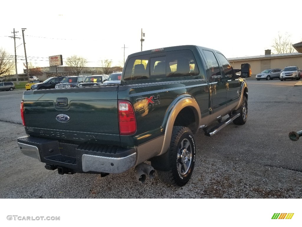 2011 F350 Super Duty Lariat Crew Cab 4x4 - Forest Green Metallic / Adobe photo #4
