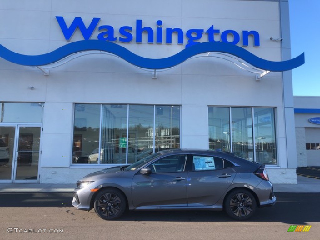 2019 Civic EX Hatchback - Polished Metal Metallic / Black/Ivory photo #1