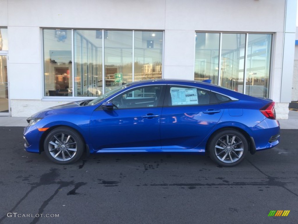 2019 Civic EX Sedan - Agean Blue Metallic / Black photo #2