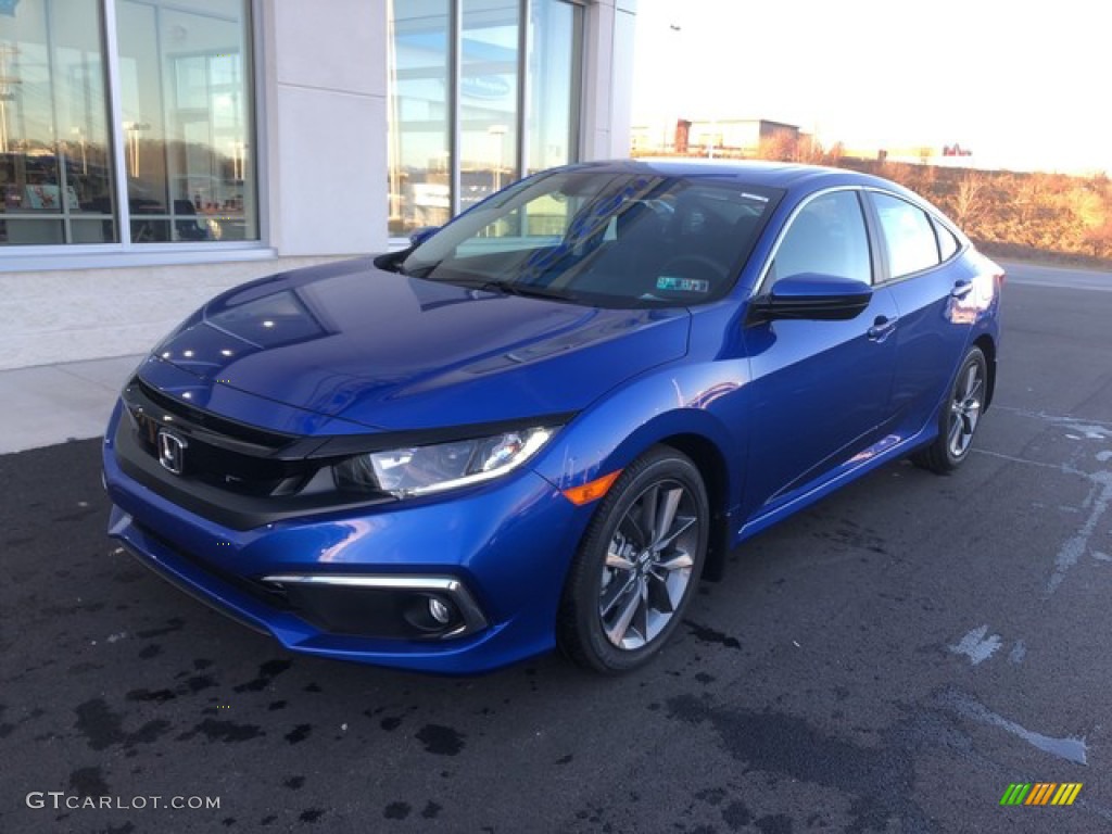 2019 Civic EX Sedan - Agean Blue Metallic / Black photo #3