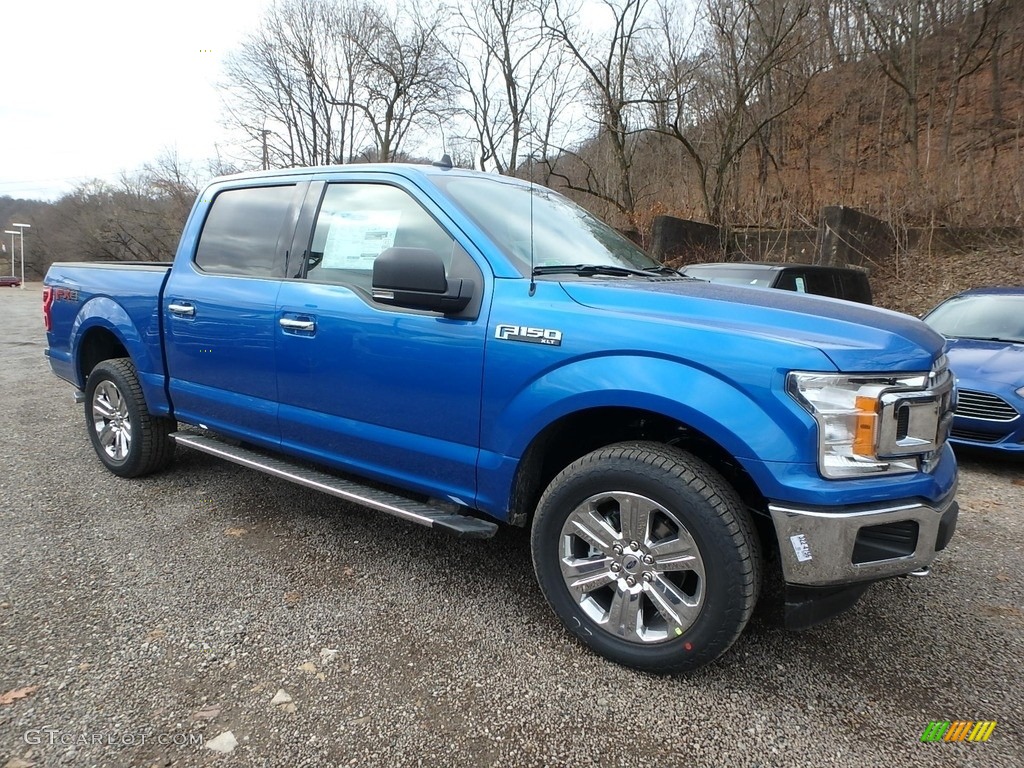 2019 F150 XLT SuperCrew 4x4 - Velocity Blue / Earth Gray photo #8