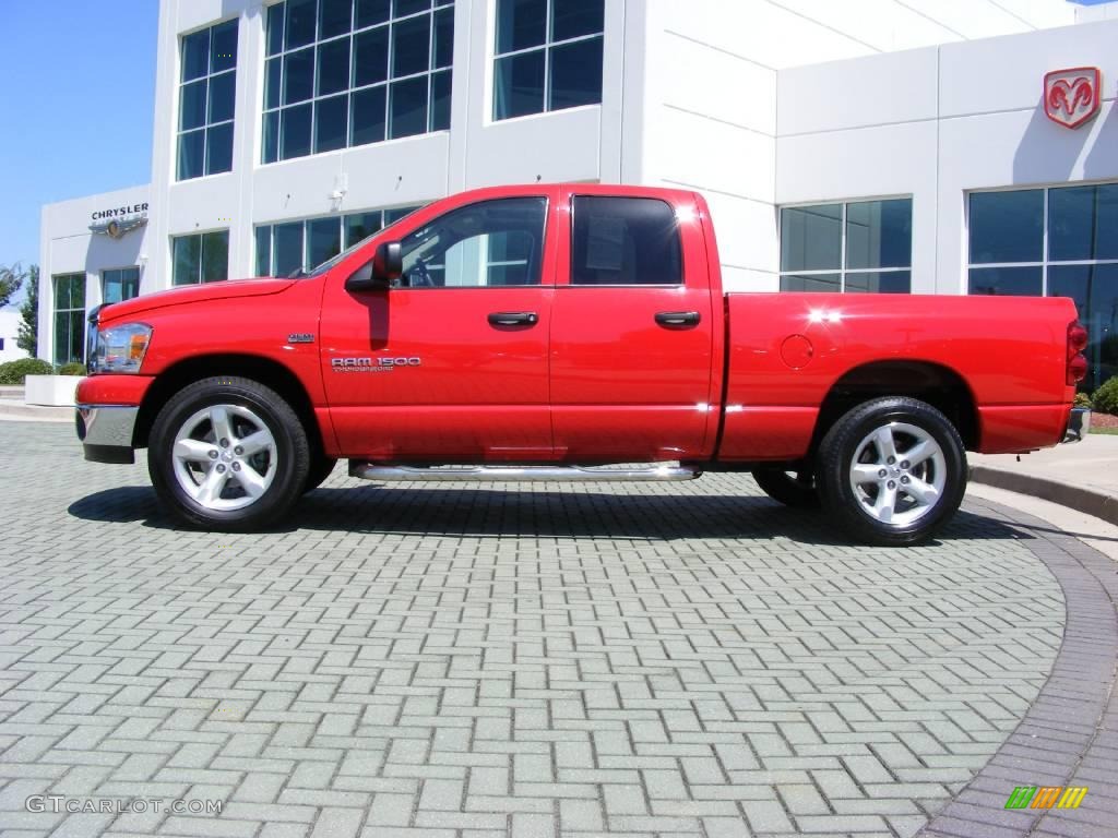 2007 Ram 1500 Thunder Road Quad Cab - Flame Red / Medium Slate Gray photo #2