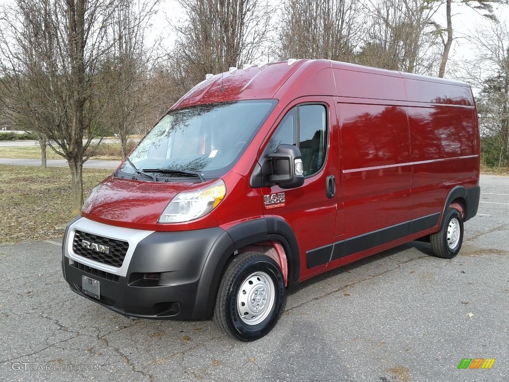 Deep Cherry Red Crystal Pearl 2019 Ram ProMaster 2500 High Roof Cargo Van Exterior Photo #131041755