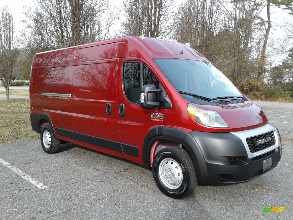 Deep Cherry Red Crystal Pearl 2019 Ram ProMaster 2500 High Roof Cargo Van Exterior Photo #131041821