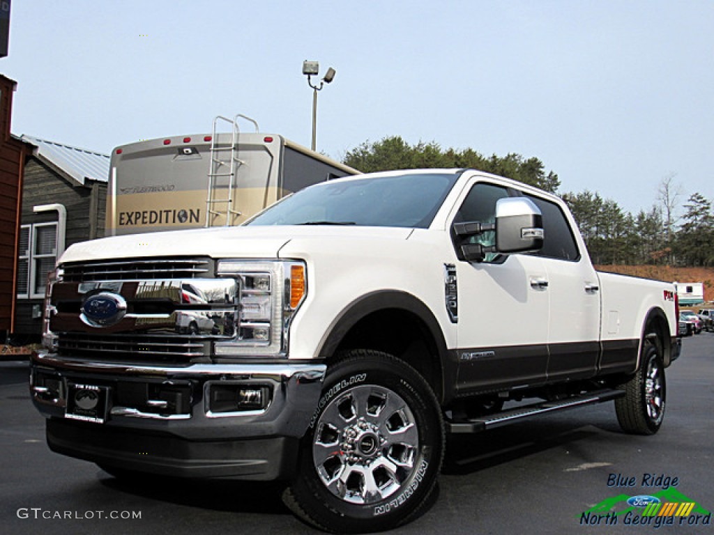2019 F250 Super Duty XLT Crew Cab 4x4 - White Platinum / Black photo #1