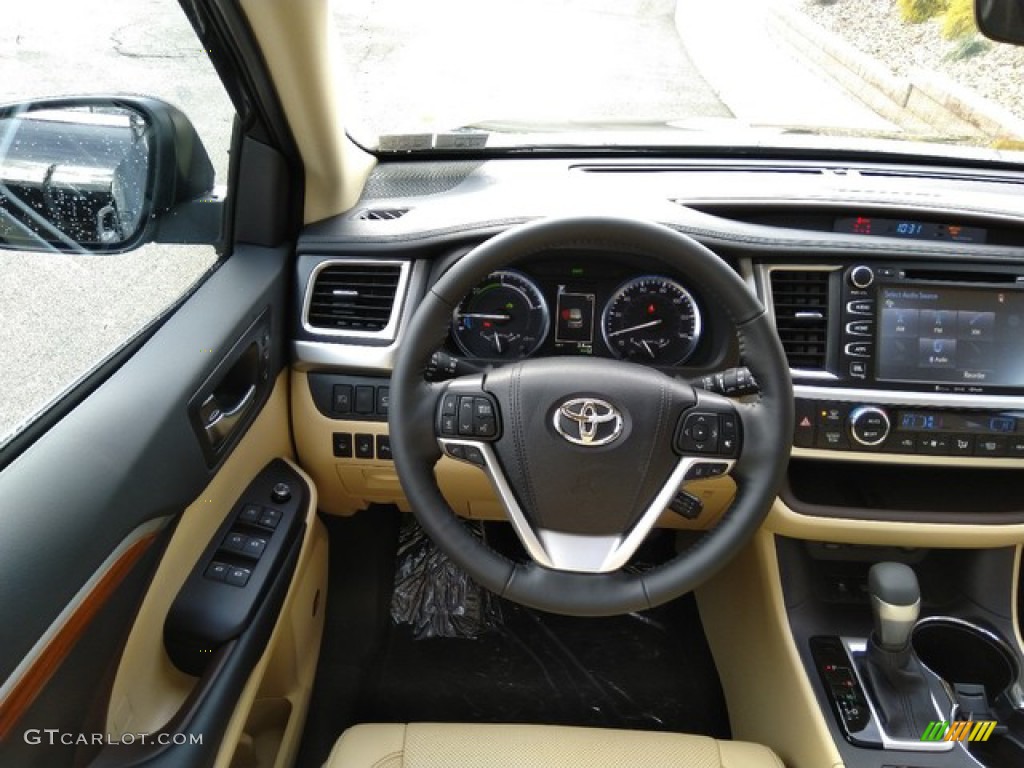 2019 Toyota Highlander Hybrid Limited AWD Almond Dashboard Photo #131049680
