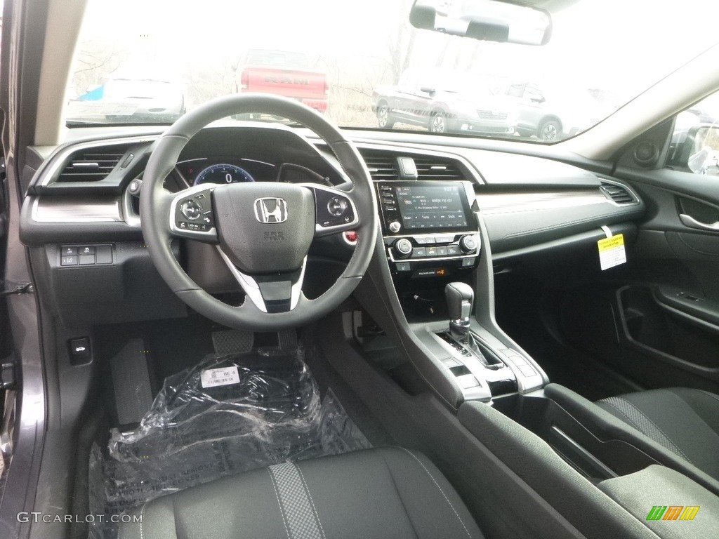 Black Interior 2019 Honda Civic EX Sedan Photo #131063300