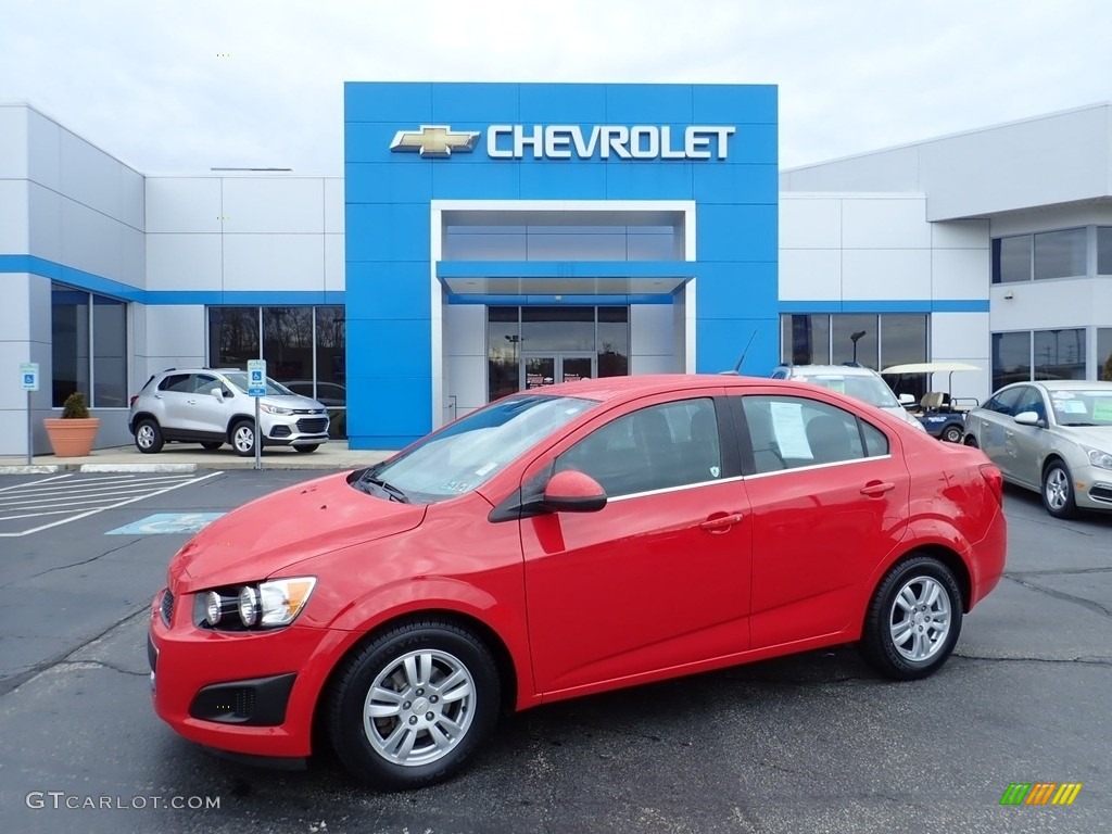 2012 Sonic LT Sedan - Victory Red / Jet Black/Dark Titanium photo #1