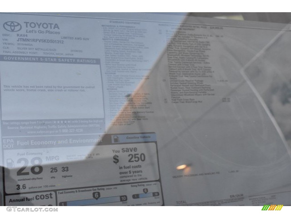 2019 RAV4 Limited AWD - Silver Sky Metallic / Black photo #38