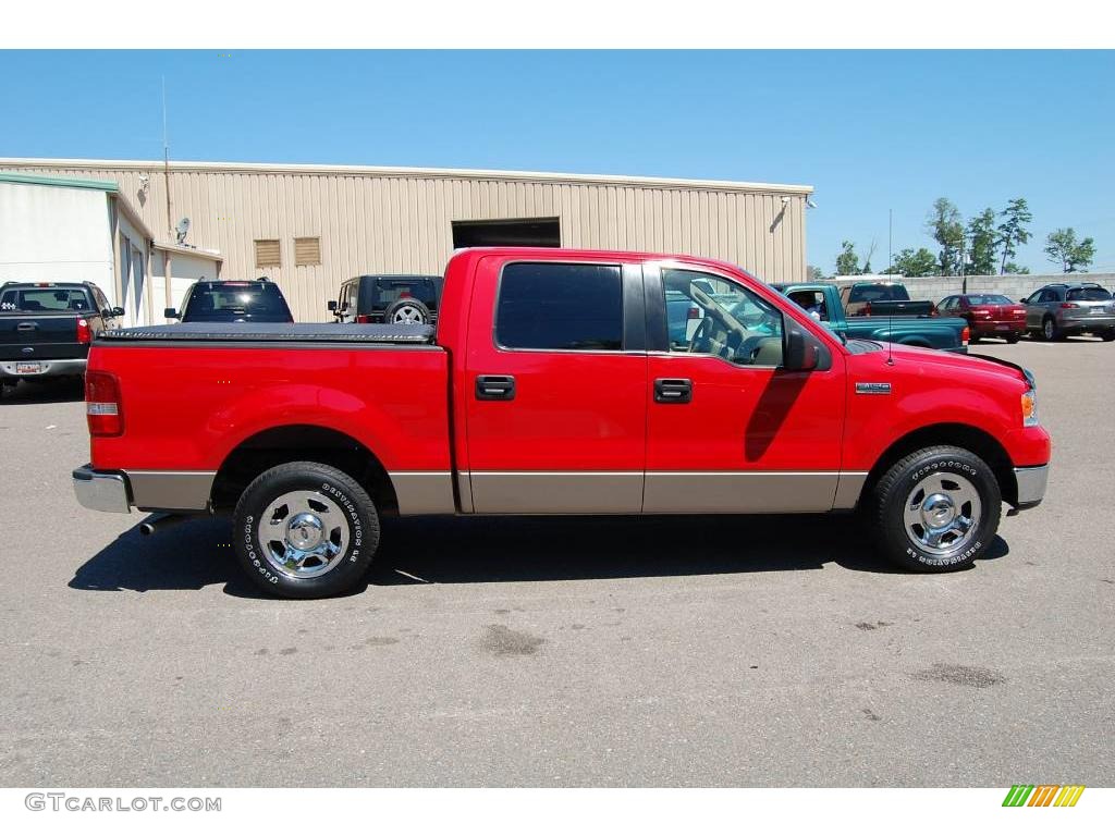 2005 F150 XLT SuperCrew - Bright Red / Tan photo #13