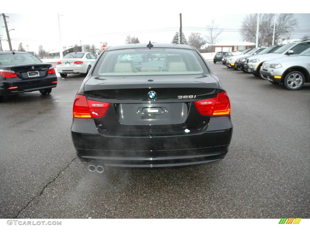 2009 3 Series 328xi Sedan - Black Sapphire Metallic / Beige Dakota Leather photo #4