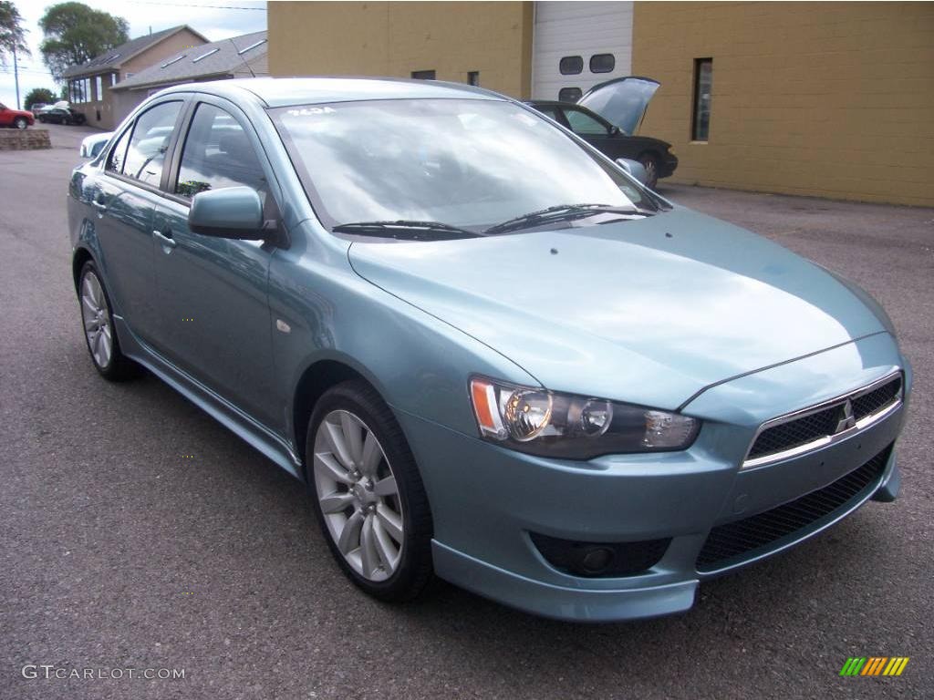 2008 Lancer GTS - Aqua Metallic / Black photo #7