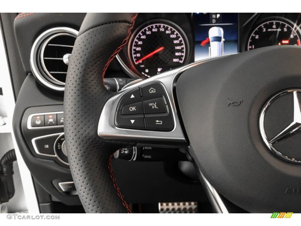 2019 Mercedes-Benz GLC AMG 43 4Matic Black Steering Wheel Photo #131077288