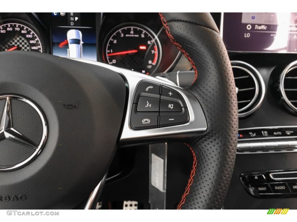 2019 Mercedes-Benz GLC AMG 43 4Matic Black Steering Wheel Photo #131077312