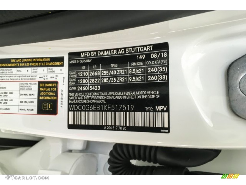 2019 GLC Color Code 149 for Polar White Photo #131077429