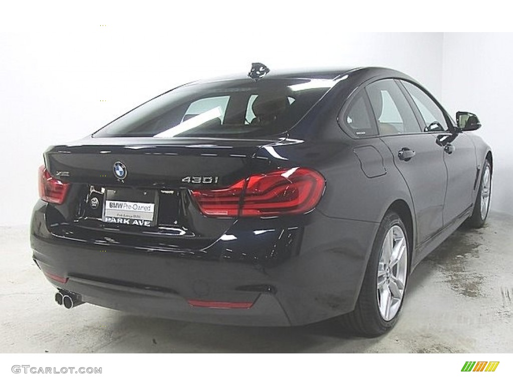2019 4 Series 430i xDrive Gran Coupe - Carbon Black Metallic / Cognac photo #4