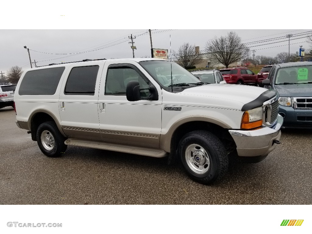 2001 Excursion Limited 4x4 - Oxford White / Medium Parchment photo #1