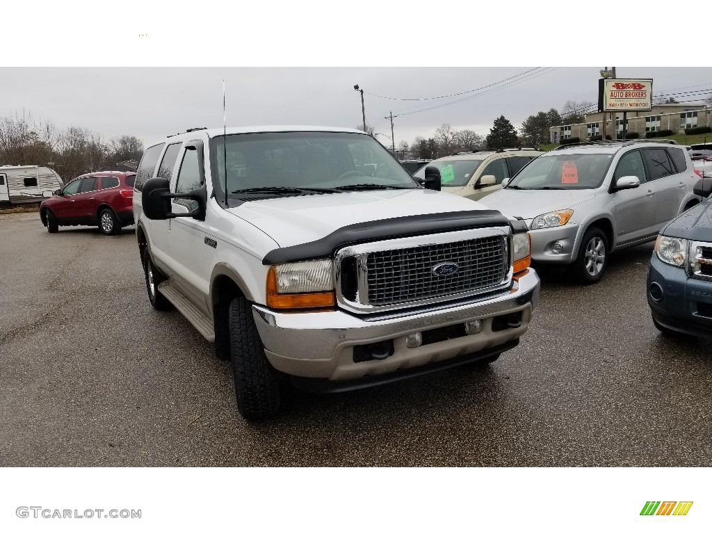 2001 Excursion Limited 4x4 - Oxford White / Medium Parchment photo #3