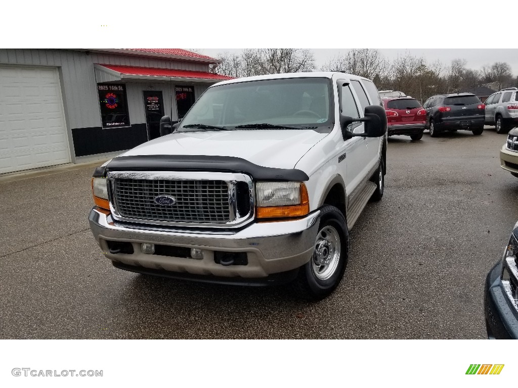 2001 Excursion Limited 4x4 - Oxford White / Medium Parchment photo #4