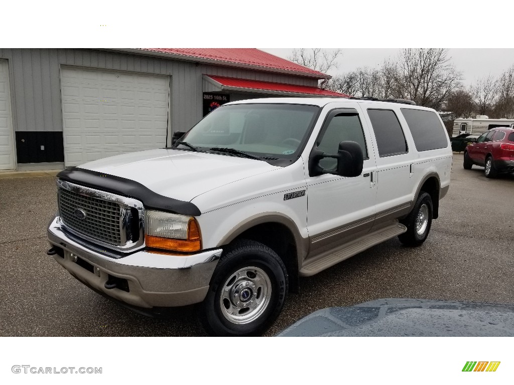 2001 Excursion Limited 4x4 - Oxford White / Medium Parchment photo #5
