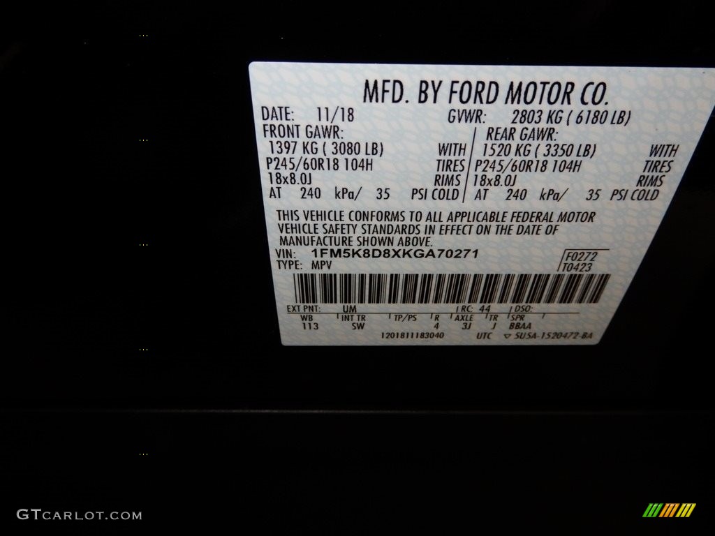 2019 Explorer XLT 4WD - Agate Black / Medium Black photo #11