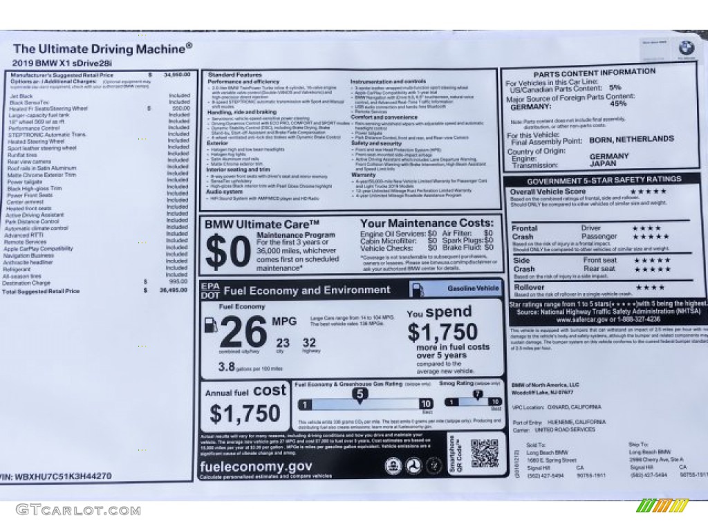 2019 X1 sDrive28i - Jet Black / Black photo #10