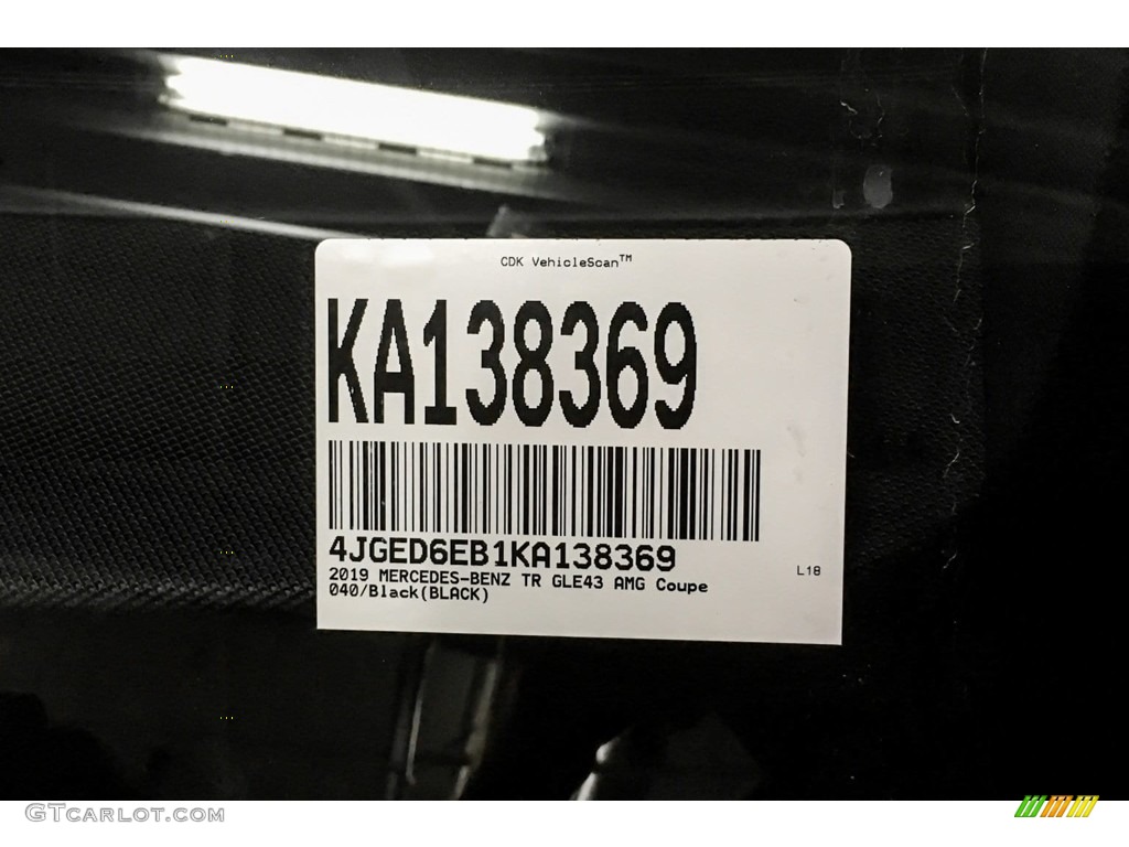 2019 GLE 43 AMG 4Matic Coupe - Black / Black photo #11