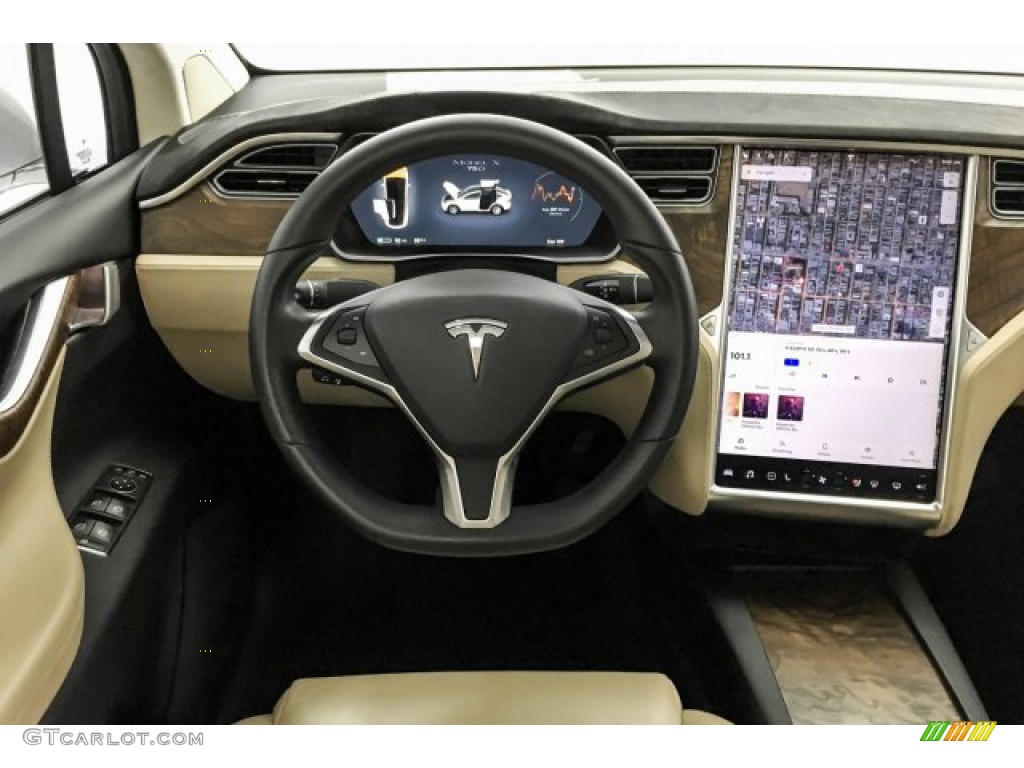 2017 Tesla Model X 75D Cream Dashboard Photo #131108194