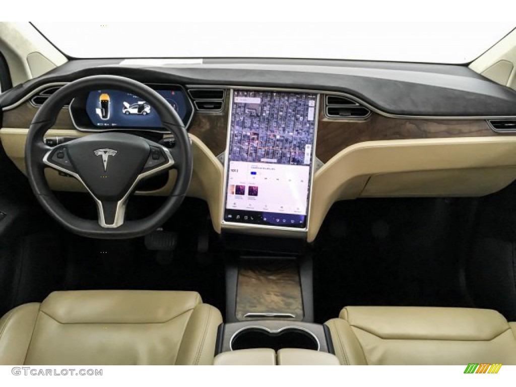 2017 Tesla Model X 75D Cream Dashboard Photo #131108260