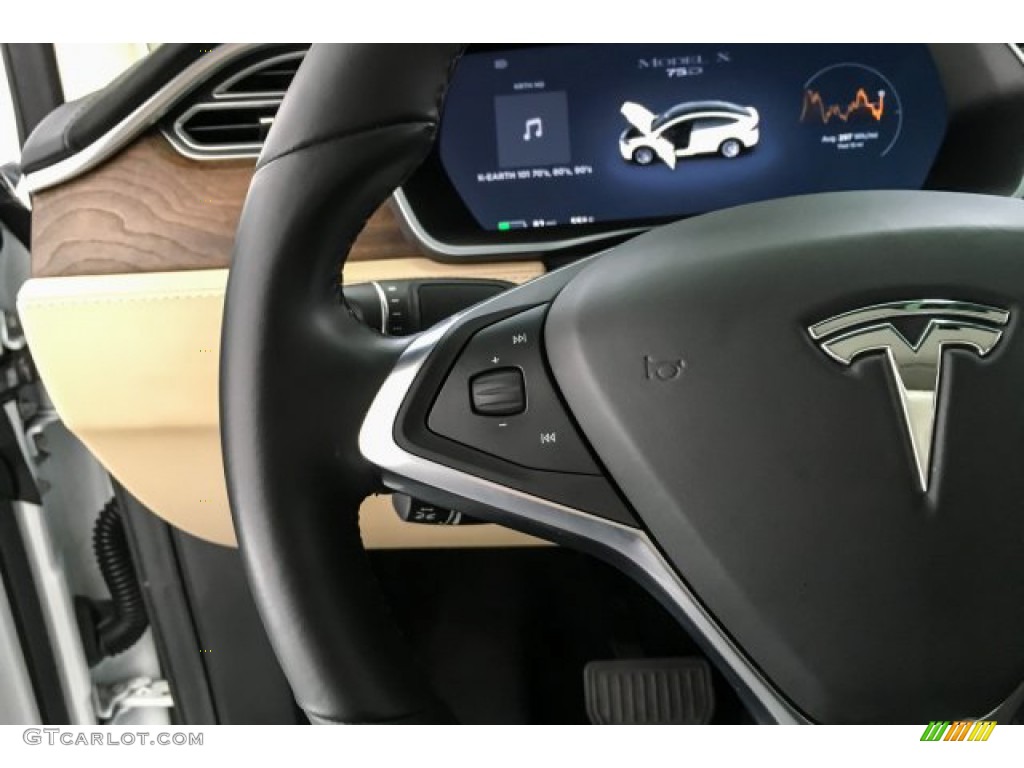 2017 Tesla Model X 75D Cream Steering Wheel Photo #131108266