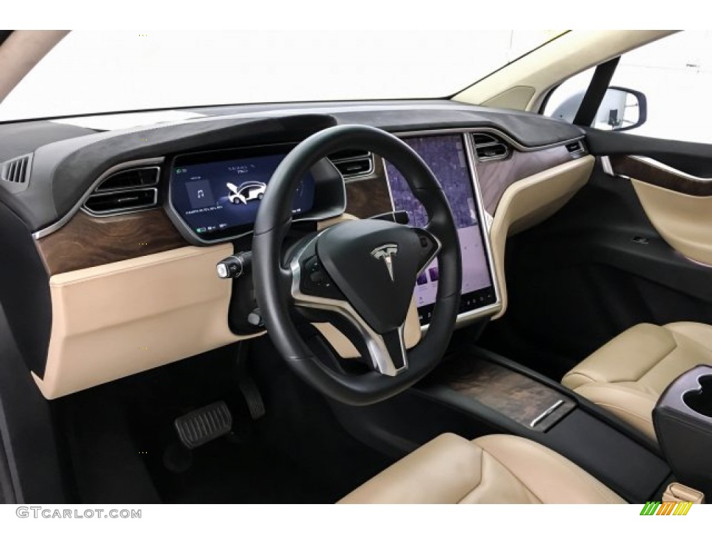 2017 Tesla Model X 75D Cream Dashboard Photo #131108287