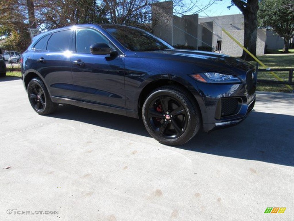 2017 F-PACE 35t AWD S - Dark Sapphire Blue / S Red/Jet photo #6