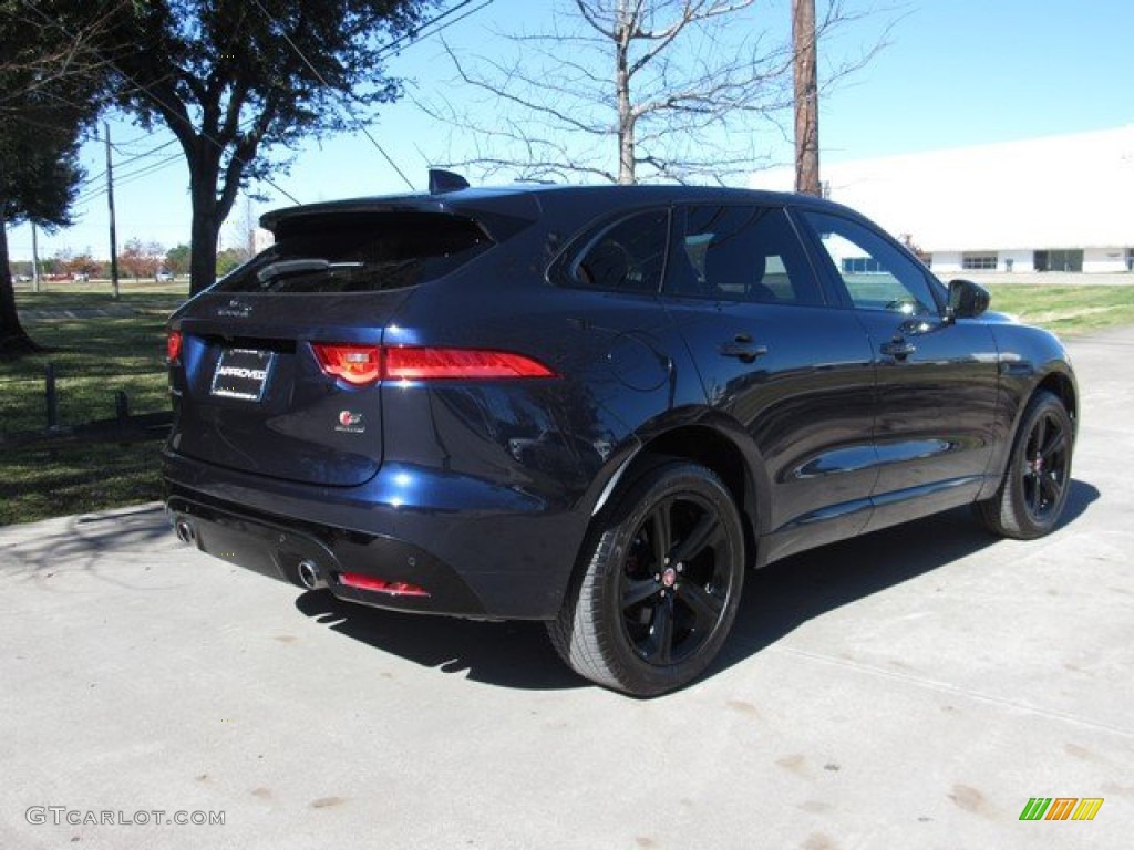 2017 F-PACE 35t AWD S - Dark Sapphire Blue / S Red/Jet photo #8