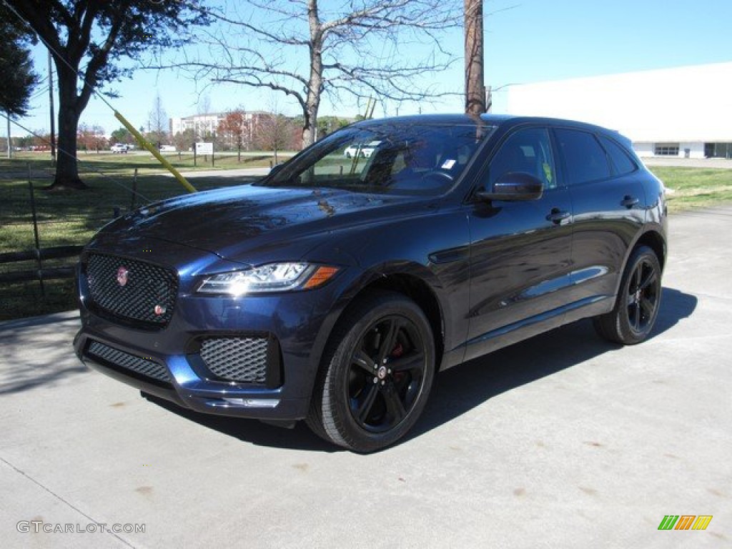 2017 F-PACE 35t AWD S - Dark Sapphire Blue / S Red/Jet photo #12