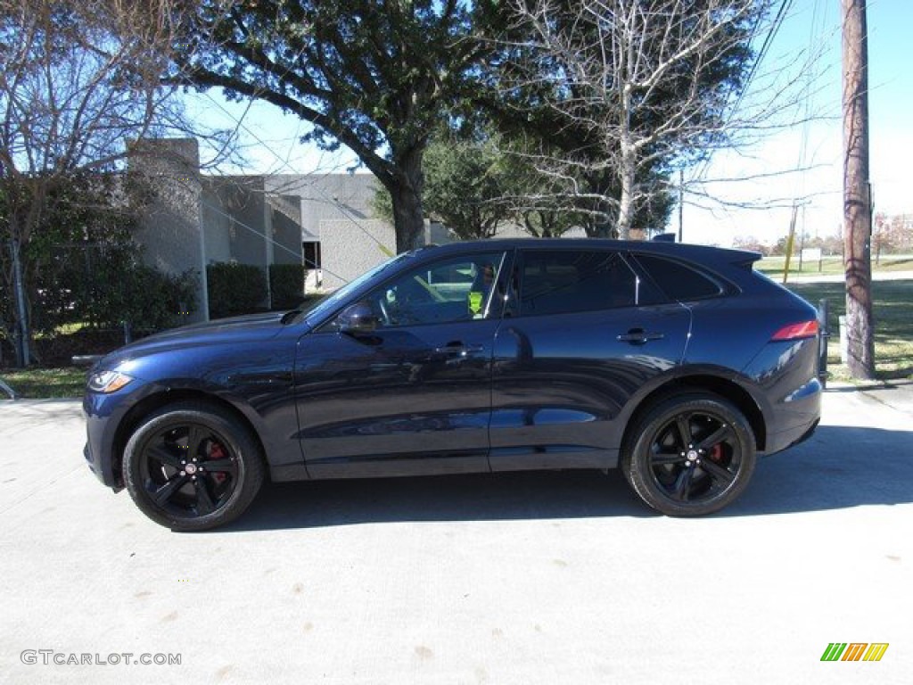 2017 F-PACE 35t AWD S - Dark Sapphire Blue / S Red/Jet photo #13