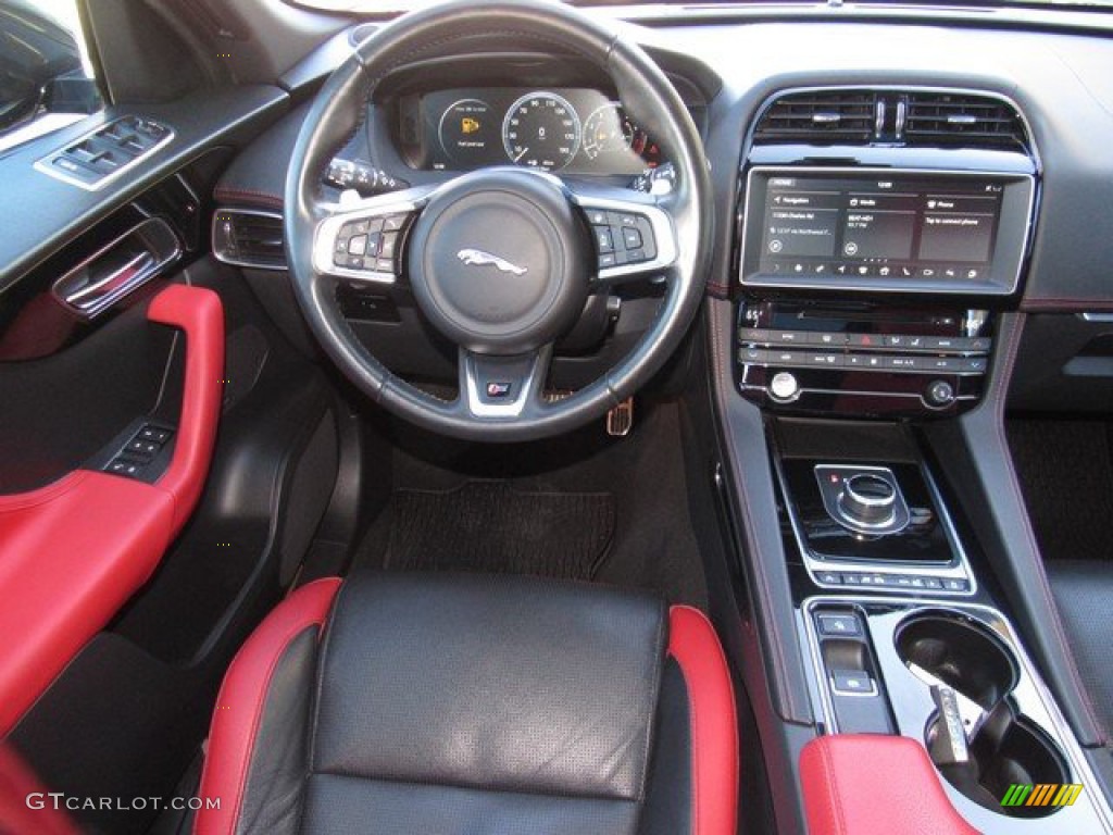 2017 F-PACE 35t AWD S - Dark Sapphire Blue / S Red/Jet photo #15