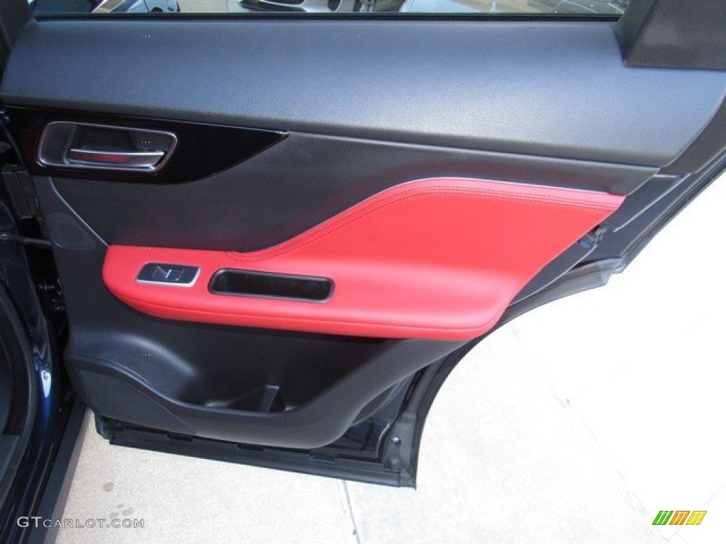 2017 Jaguar F-PACE 35t AWD S S Red/Jet Door Panel Photo #131108755