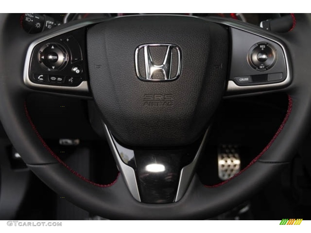2019 Honda Civic Si Coupe Black Steering Wheel Photo #131110152