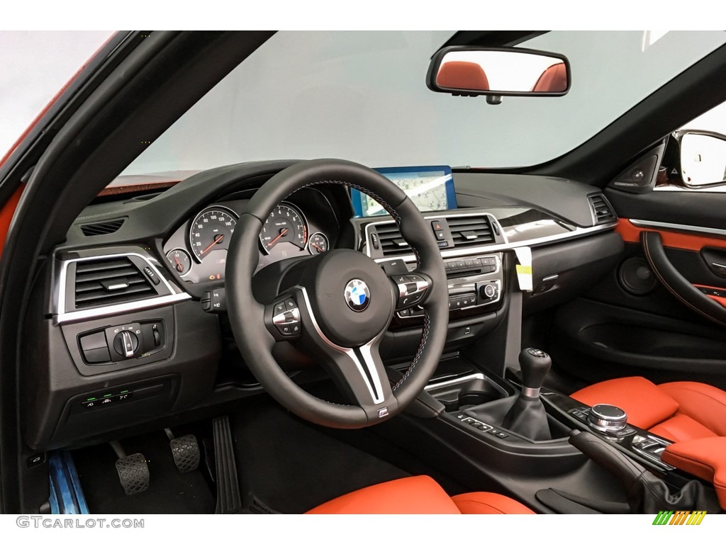 2018 BMW M4 Convertible Sakhir Orange/Black Dashboard Photo #131127290