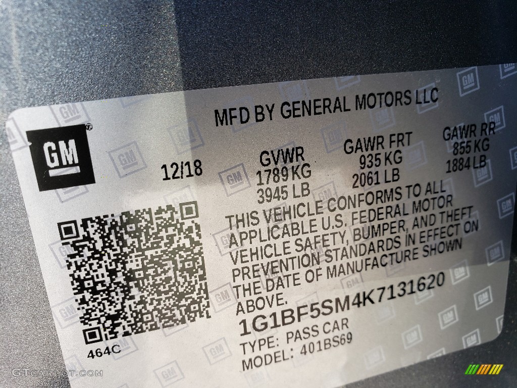 2019 Cruze Premier - Satin Steel Gray Metallic / Black photo #9