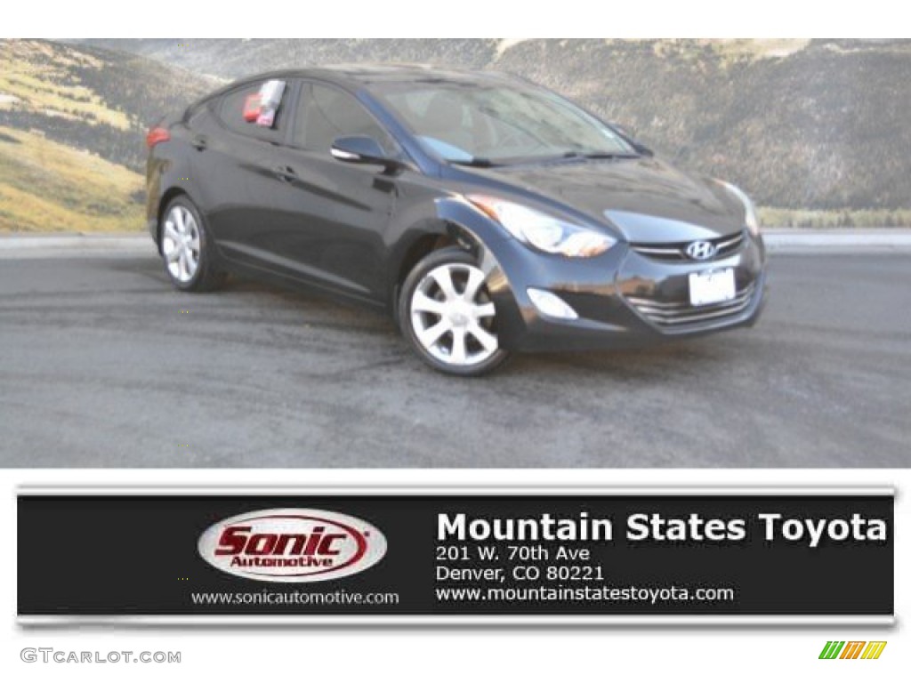 2012 Elantra Limited - Midnight Black / Gray photo #1