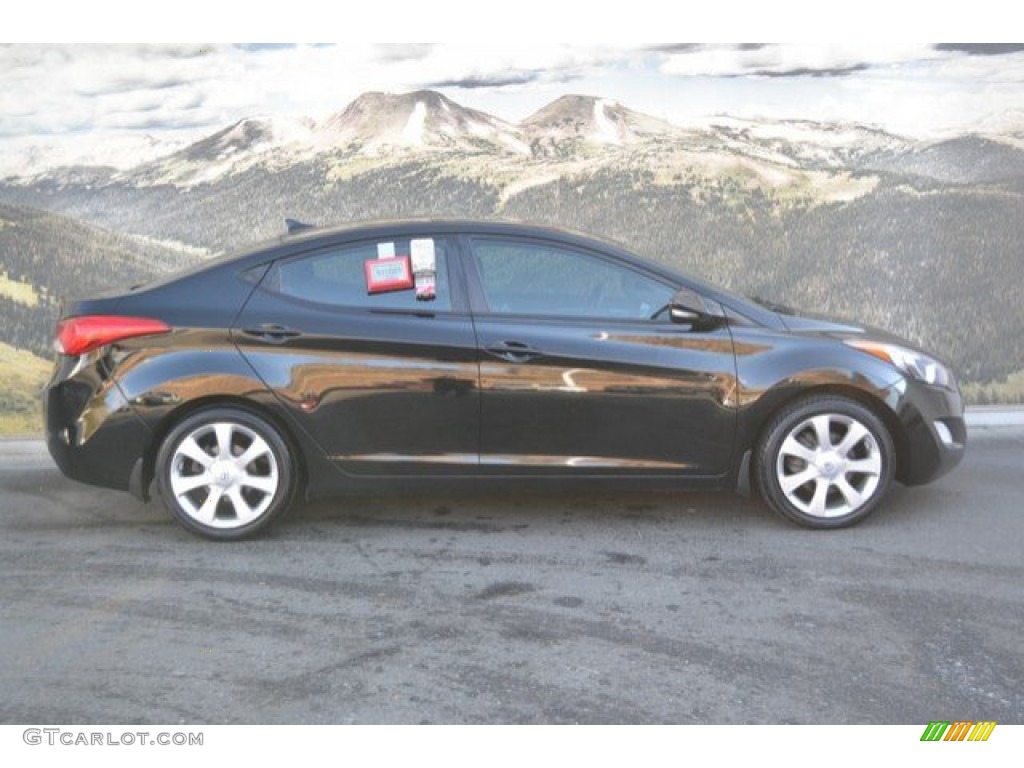 2012 Elantra Limited - Midnight Black / Gray photo #2