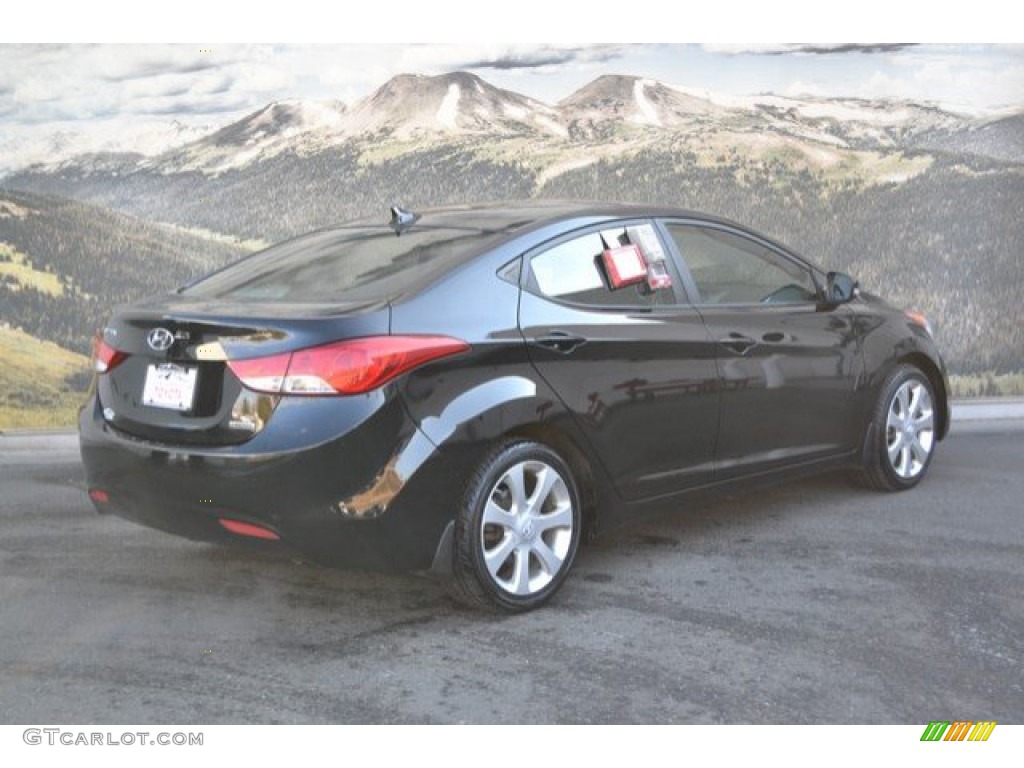 2012 Elantra Limited - Midnight Black / Gray photo #3