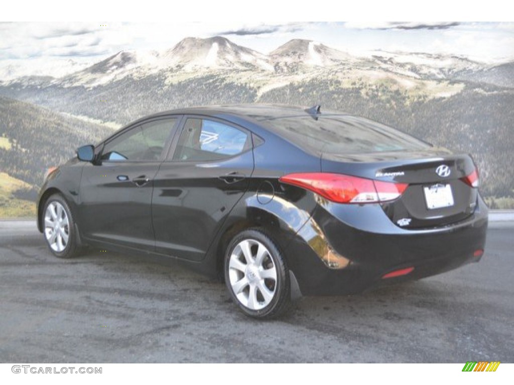 2012 Elantra Limited - Midnight Black / Gray photo #8