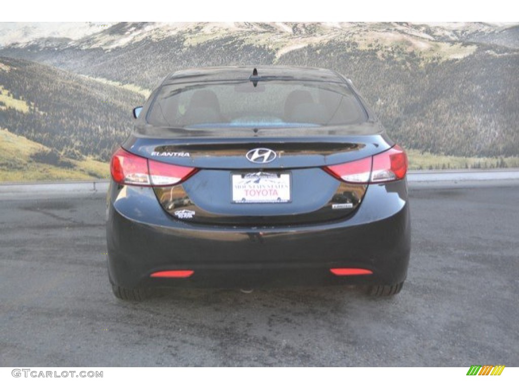 2012 Elantra Limited - Midnight Black / Gray photo #9